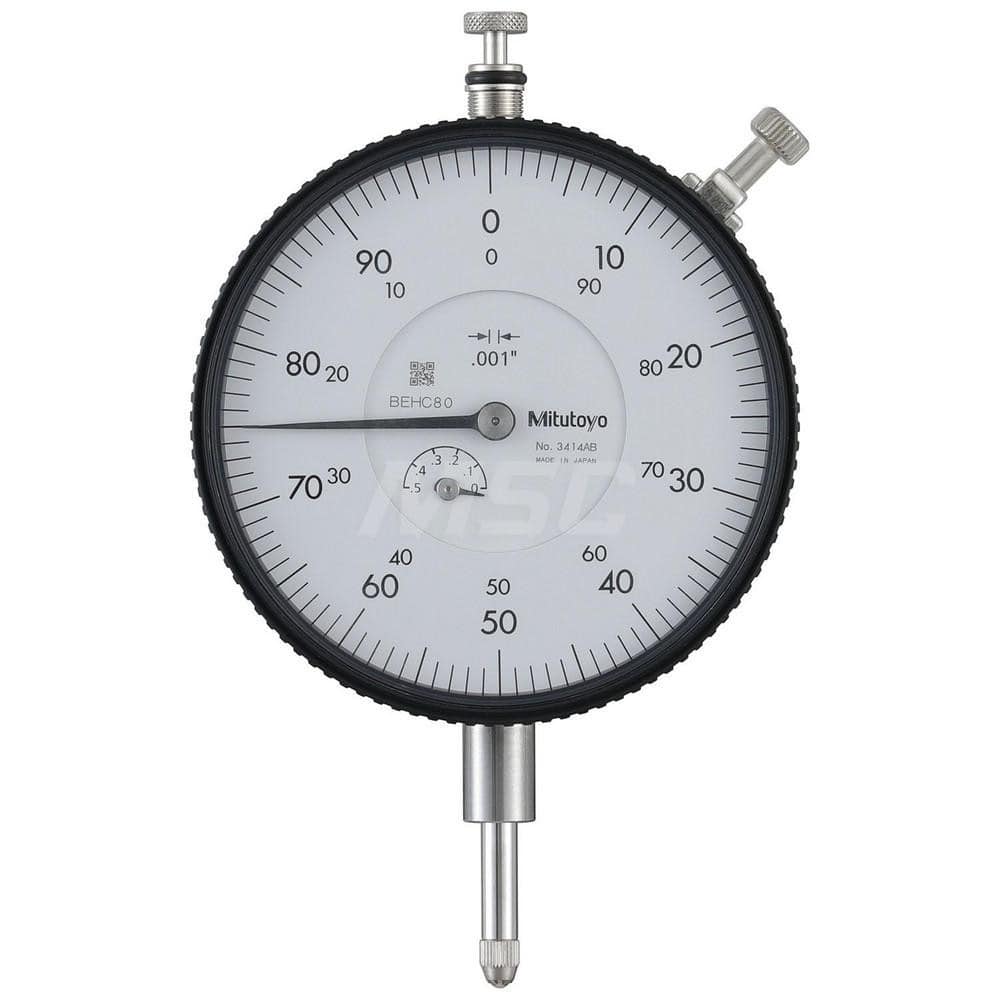 Dial Drop Indicator: 0 to 0.5″ Range, +/-0-100 Dial Reading, 0.001″ Graduation 0.1″ per Revolution, Flat Back, ±0.001″ Accuracy