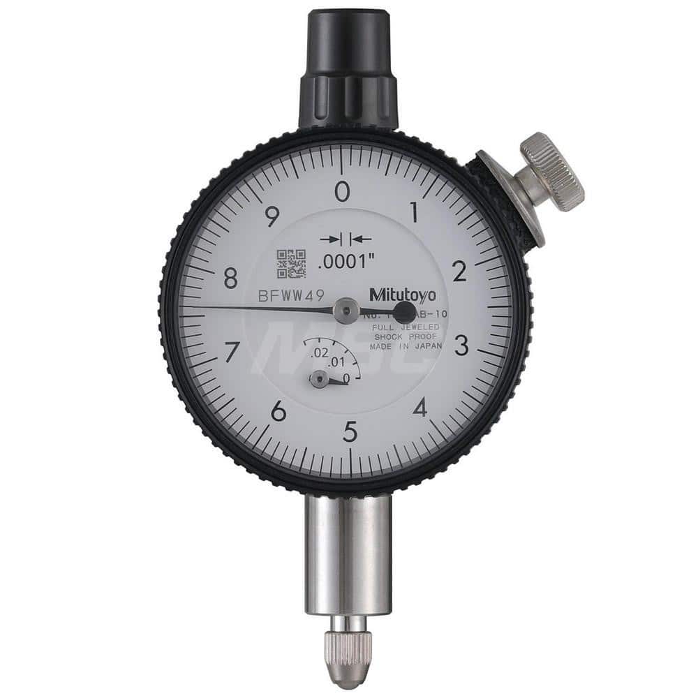 Dial Drop Indicator: 0 to 0.03″ Range, 0-10 Dial Reading, 0.0001″ Graduation 0.01″ per Revolution, Flat Back, ±0.0001″ Accuracy