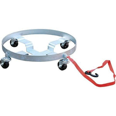 Vestil - 1,200 Lb Load Capacity, 55 Gal Drum Dolly - 2-1/4" High, 4 Wheels - Benchmark Tooling