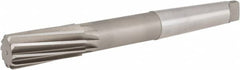 Hertel - 1-1/4" High Speed Steel 8 Flute Chucking Reamer - Spiral Flute, 4MT Morse Taper Shank, 3" Flute Length, 11-1/2" OAL - Benchmark Tooling