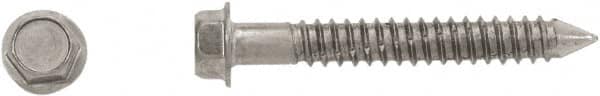 Powers Fasteners - 1/4" Diam, 2-1/4" Length Under Head, Hex Drive, Concrete Screw & Masonry Fastener - Stainless Steel, Passivated Finish, Includes 3/8" Hex Bit - Benchmark Tooling