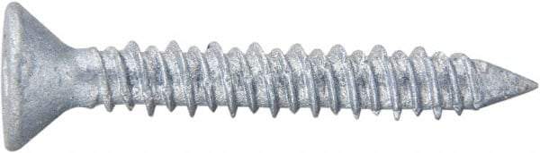 Powers Fasteners - 1/4" Diam, 1-1/4" OAL, Phillips Drive, Concrete Screw & Masonry Fastener - Stainless Steel, Perma-Seal Finish, Includes #3 Phillips Bit - Benchmark Tooling