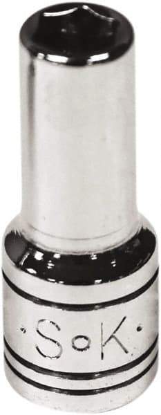 SK - 1/4" Drive, Deep Hand Socket - 6 Points, Steel, Chrome Finish - Benchmark Tooling