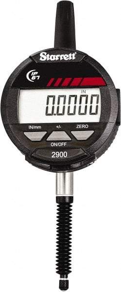 Starrett - 1" Max Measurement, 0.0005" Graduation, Electronic Drop Indicator - Accurate to 0.001", Inch & Metric System, LCD Display - Benchmark Tooling