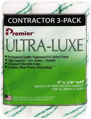 Premier Paint Roller - 3/8" Nap, 9" Wide Paint Roller Cover - Semi-Smooth Texture, Polyamide - Benchmark Tooling