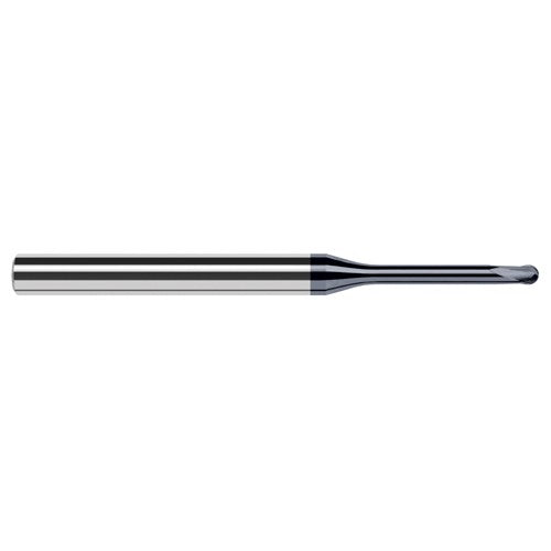 1/16″ Dia. × 1/4″ Shank × 0.05″ DOC × 2-1/2″ OAL, Carbide AlTiN, 2 Flute, Ballnose End Mill - Exact Industrial Supply