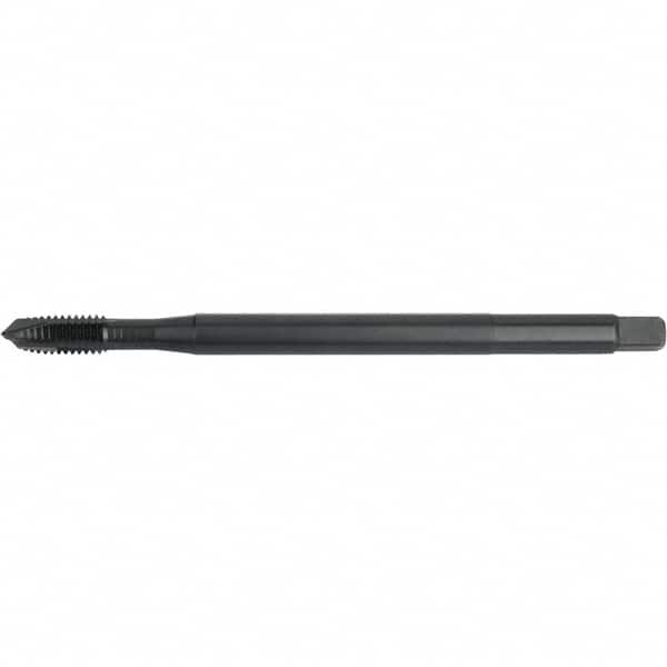 Kennametal - 5/8-11 UNC, 3 Flute, Oxide Finish, HSS-E Spiral Point Tap - Plug Chamfer, Right Hand Thread, 6" OAL, 27.7mm Thread Length, 12.19mm Shank Diam, Series T820 - Exact Industrial Supply