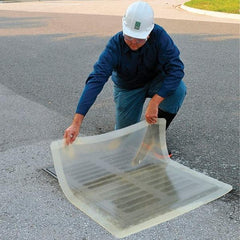 UltraTech - 20" Long x 17' Wide, Polyurethane/Mesh Drain Seal - 20" Diam, Clear, Use for Spill Response - Benchmark Tooling