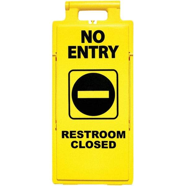 PRO-SAFE - Cone & A Frame Floor Signs Shape: A-Frame Type: Restroom, Janitorial & Housekeeping - Benchmark Tooling