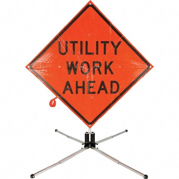 PRO-SAFE - 5.916' High, Traffic Sign Mounting Hardware - Aluminum, Compatible with 119" High x 48" Wide Signs, Silver - Benchmark Tooling