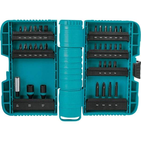 Makita - Power Bit, Insert Bit & Nut Driver Set - 1/4" Hex, #2, 1/4" Drive, Phillips, Slotted, Torx, Square Point - Benchmark Tooling