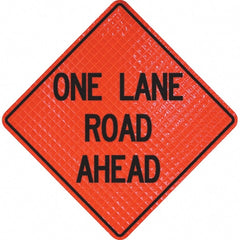 PRO-SAFE - "One Lane Road Ahead," 36" Wide x 36" High Vinyl Traffic Control Sign - Benchmark Tooling