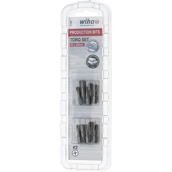 Wiha - 1/4" Drive, #2 Torq-Set Screwdriver Bit - 1" OAL - Benchmark Tooling