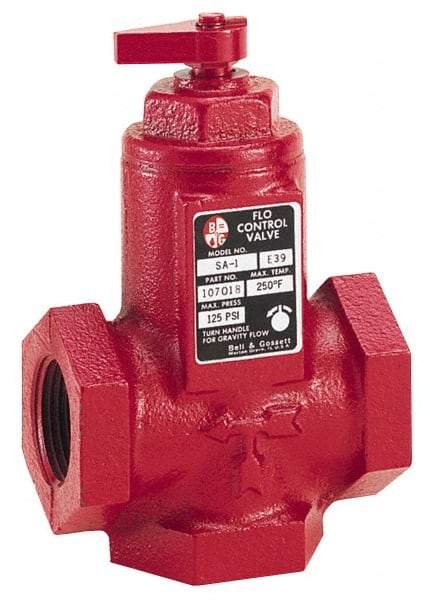 Bell & Gossett - 1-1/2" Pipe, Cast Iron Manually Operated Plumbing Valve - Buna Seal, FNPT - Benchmark Tooling
