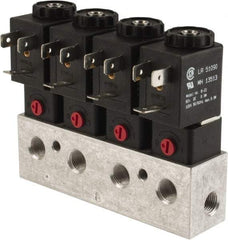 ARO/Ingersoll-Rand - 1/8", CAT Series 3-Way 2-Position Bar Manifold Stacking Solenoid Valve - 24 VDC, 0.062 CV Rate, 3.275" High x 5" Long - Benchmark Tooling