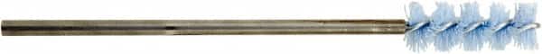 Tanis - 3/4" Diam Helical Nylon Tube Brush - Single Spiral, 0.04" Filament Diam, 2" Brush Length, 8" OAL, 1/4" Diam Shank - Benchmark Tooling