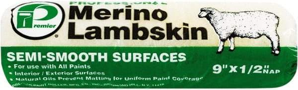 Premier Paint Roller - 1/2" Nap, 9" Wide Paint Roller Cover - Semi-Rough Texture, Lambskin - Benchmark Tooling