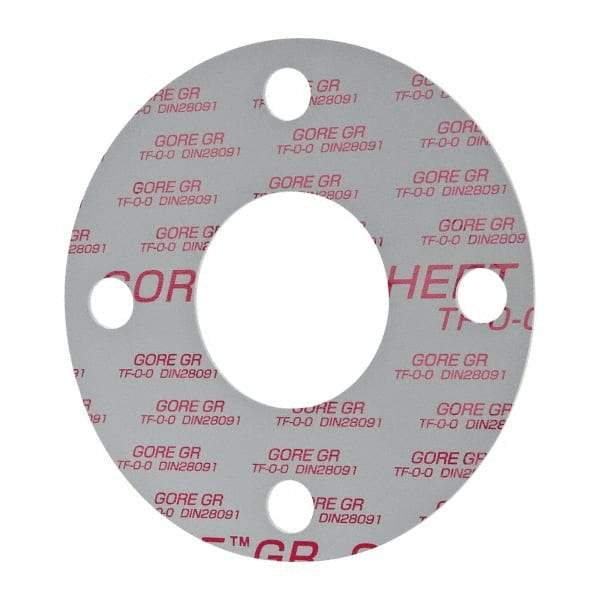 Made in USA - 2-1/2" Pipe, Flange Gasket - Gore-Tex GR, White, 1/16" Thick - Benchmark Tooling