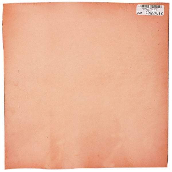 Made in USA - 12" Long x 12" Wide x 1/8" Thick, Leather Sheet Gasketing - Tan - Benchmark Tooling