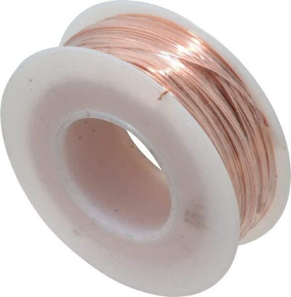 Made in USA - 24 Gage, 0.0201" Diameter x 198' Long, Bare, Copper Bus Bar Wire - Pure Copper (ASTM B3) - Benchmark Tooling