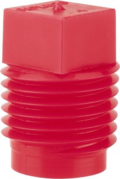 Caplugs - Square Head Plug - 1/4" OD, Polyethylene, Red - Benchmark Tooling