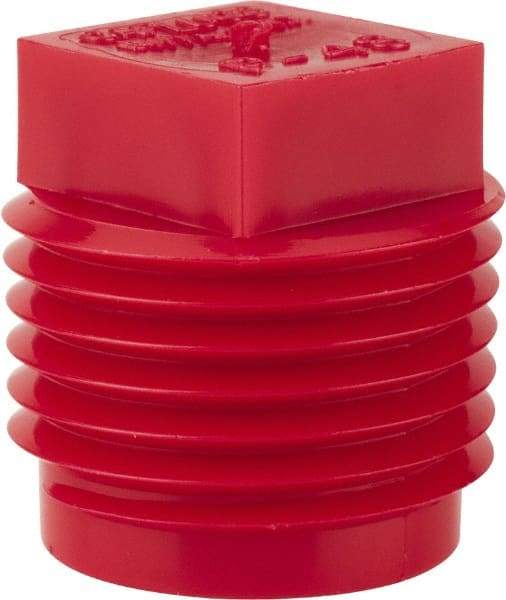 Caplugs - Square Head Plug - 1/2" OD, Polyethylene, Red - Benchmark Tooling
