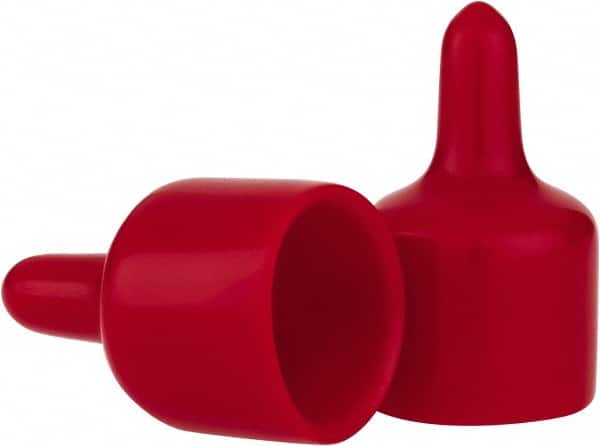 Caplugs - 7/8" ID, Pull-Tab Cap - Vinyl, Red - Benchmark Tooling
