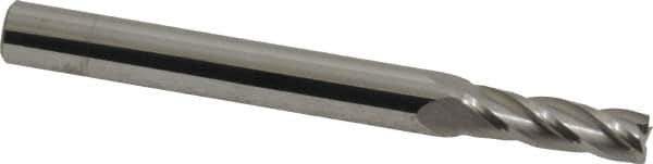 SGS - 13/64", 5/8" LOC, 1/4" Shank Diam, 2-1/2" OAL, 4 Flute, Solid Carbide Square End Mill - Single End, Uncoated, Spiral Flute, 30° Helix, Centercutting, Right Hand Cut, Right Hand Flute, Series 1 - Benchmark Tooling
