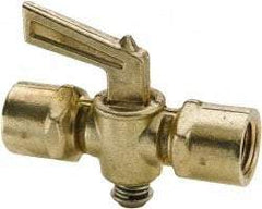 Parker - 1/4" Pipe, Female Pipe to Female Pipe Drain Cock & Shutoff Valve - 1/4-18 Thread, 30 Max psi - Benchmark Tooling