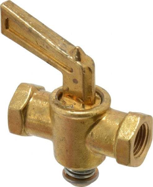 Parker - 1/8" Pipe, Female Pipe to Female Pipe Drain Cock & Shutoff Valve - 1/8-27 Thread, 30 Max psi - Benchmark Tooling