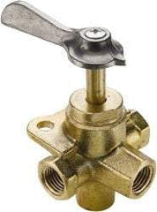 Parker - 1/4" Pipe, Female Pipe Drain Cock & Shutoff Valve - 1/4-18 Thread, 30 Max psi - Benchmark Tooling