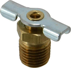 Parker - 1/4" Pipe, Internal Seal Drain Cock & Shutoff Valve - 1/4-18 Thread, 150 Max psi - Benchmark Tooling