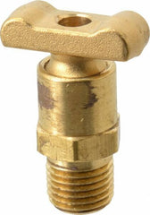 Parker - 1/4" Pipe, Male Pipe Drain Cock & Shutoff Valve - 1/4-18 Thread, 150 Max psi - Benchmark Tooling