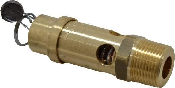 Conrader - 3/4" Inlet, ASME Safety Relief Valve - 150 Max psi, Brass, 595 Cubic' per Min - Benchmark Tooling