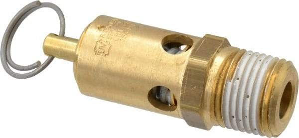 Conrader - 1/2" Inlet, ASME Safety Relief Valve - 150 Max psi, Brass, 274 Cubic' per Min - Benchmark Tooling