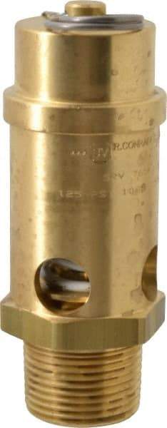 Conrader - 1" Inlet, ASME Safety Relief Valve - 125 Max psi, Brass, 1,053 Cubic' per Min - Benchmark Tooling