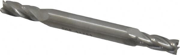 SGS - 13/64", 1/2" LOC, 1/4" Shank Diam, 2-1/2" OAL, 4 Flute, Solid Carbide Square End Mill - Double End, Uncoated, Spiral Flute, 30° Helix, Centercutting, Right Hand Cut, Right Hand Flute, Series 14 - Benchmark Tooling