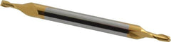 SGS - 1/16", 1/8" LOC, 1/8" Shank Diam, 1-1/2" OAL, 2 Flute, Solid Carbide Square End Mill - Double End, TiN Finish, Spiral Flute, 30° Helix, Centercutting, Right Hand Cut, Right Hand Flute, Series 15 - Benchmark Tooling