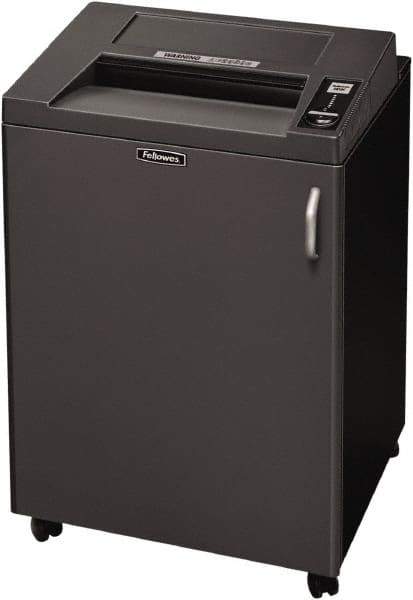 FELLOWES - 5/32 x 1-9/16" Strip, 24 Sheet Cross Cut Commercial Shredder - 23-1/4" Long x 25-3/16" Wide x 38-3/16" High, Level 4 Security, 4 Gal Wastebasket - Benchmark Tooling