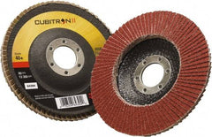 3M - 40 Grit, 4-1/2" Disc Diam, 7/8" Center Hole, Type 29 Ceramic Flap Disc - 13,300 Max RPM, Polyester Backing, Arbor Attaching System, Coated - Benchmark Tooling