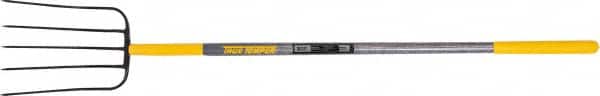 True Temper - Manure Fork with 48" Long Wood Handle - 5 Tines, 12" Tine Length - Benchmark Tooling