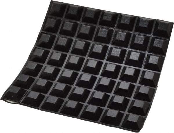 Made in USA - 0.81" Wide x 0.3" High, Self Adhesive Polyurethane Bumpers - Tapered Square - Benchmark Tooling