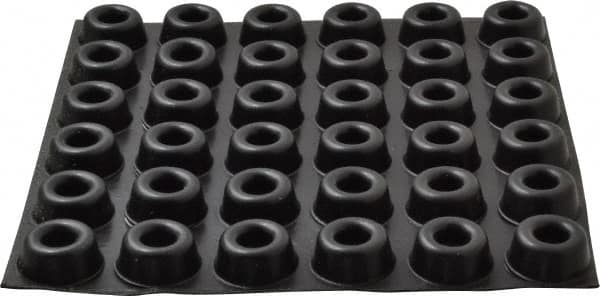 Made in USA - 0.88" Wide x 0.4" High, Self Adhesive Polyurethane Bumpers - Circular Recessed - Benchmark Tooling