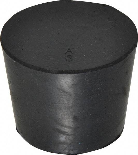Made in USA - 1-1/64" Small End, 1-17/64" Large End Diam, Size 6, Tapered Rubber Stopper - 38 to 48 Shore A Durometer Hardness - Benchmark Tooling