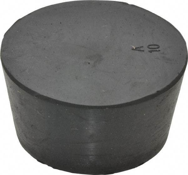 Made in USA - 1-21/32" Small End, 1-31/32" Large End Diam, Size 10, Tapered Rubber Stopper - 38 to 48 Shore A Durometer Hardness - Benchmark Tooling