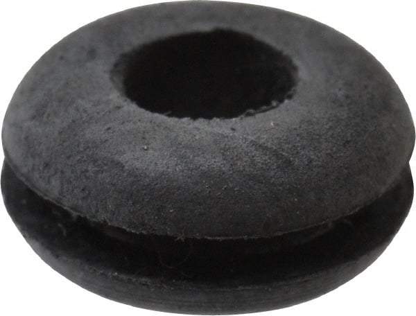 Made in USA - 7/16" OD, 7/32" Thick Flexible Grommet - Rubber, 5/16" Slot Diam x 1/16" Slot Width - Benchmark Tooling