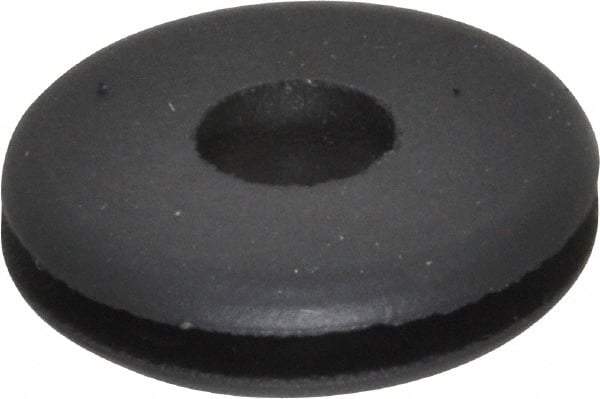 Made in USA - 3/4" OD, 11/64" Thick Flexible Grommet - Rubber, 9/16" Slot Diam x 1/16" Slot Width - Benchmark Tooling