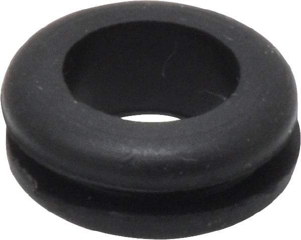Made in USA - 5/8" OD, 1/4" Thick Flexible Grommet - Rubber, 1/2" Slot Diam x 1/16" Slot Width - Benchmark Tooling
