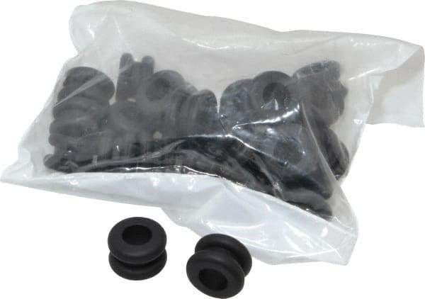 Made in USA - 3/4" OD, 1/2" Thick Flexible Grommet - Rubber, 17/32" Slot Diam x 1/8" Slot Width - Benchmark Tooling