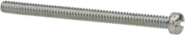 Value Collection - #4-40 UNC, 1-1/2" Length Under Head Slotted Drive Machine Screw - Fillister Head, Grade J82 Steel, Zinc-Plated Finish, Without Washer - Benchmark Tooling